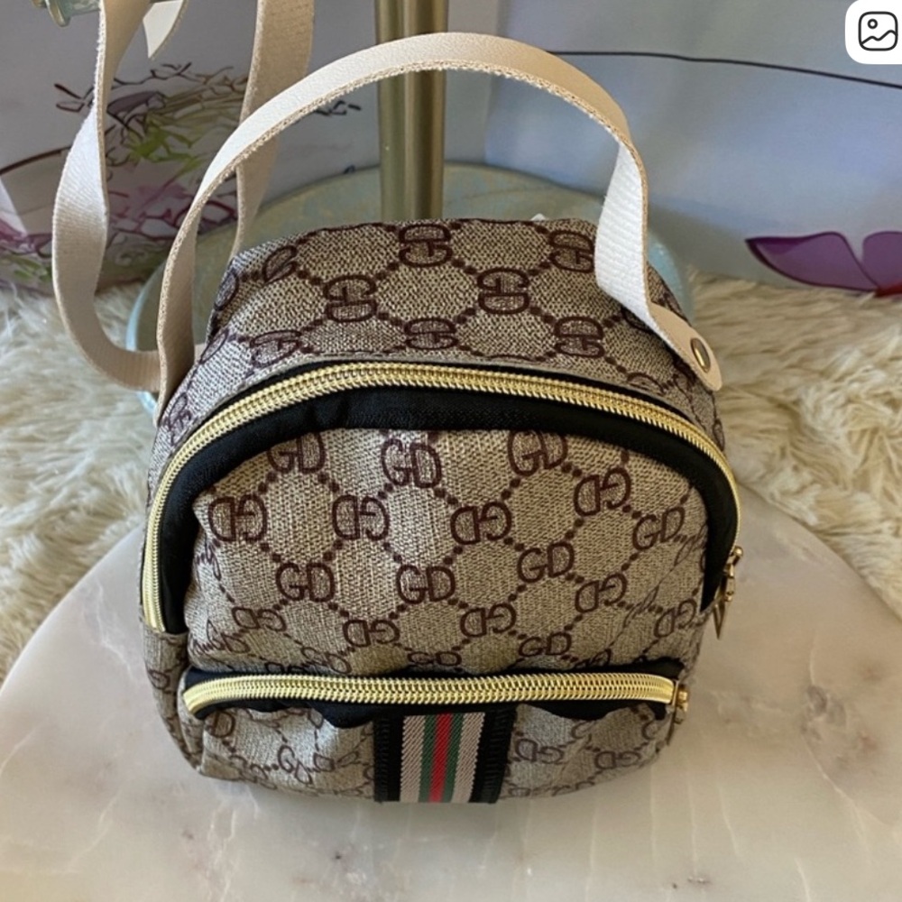 GD Monogram Mini Crossbody Bag with Striped Detail - Picture 4 of 8